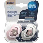 Canpol babies Set de suzete simetrice din silicon 18m+ Bonjour Paris roz 2 buc