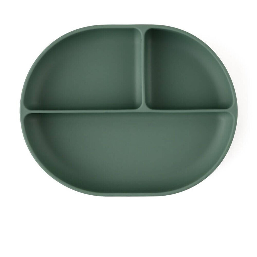 Petite&Mars Oval Silicone Saucer Take&Match Misty Green 6m+