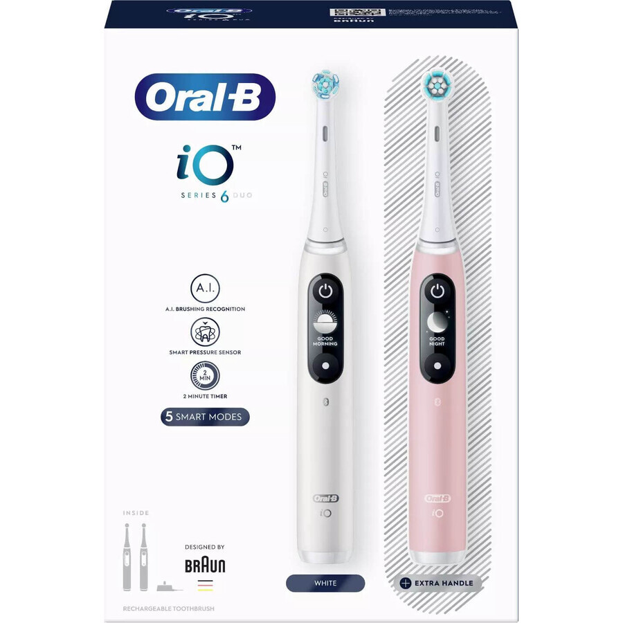 Cepillo eléctrico Oral-B iO Series 6 Duo Blanco&Rosa