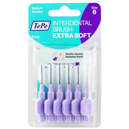 TePe Cepillos interdentales extrasuaves morado claro 1,1 mm 6 uds.