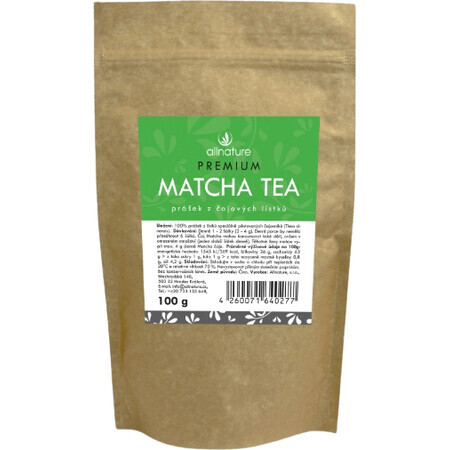 Allnature Matcha tea Premium - poudre de feuilles de thé 100 g