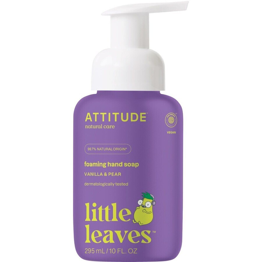 Attitude Savon mousse pour enfants Petites feuilles à la vanille et à la poire 295 ml