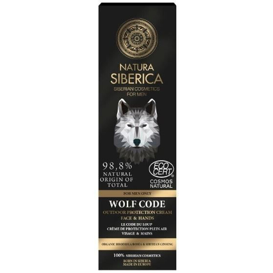 Natura Siberica Men Crema de protecție pentru față și mâini Wolf Code 80 ml