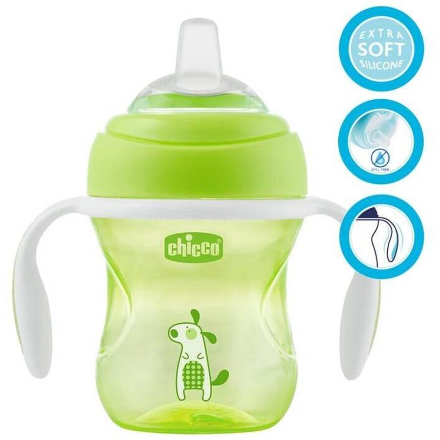 Chicco CHICCO Overgangsleermok met handvaten 200 ml groen 4 m+ 200 ml