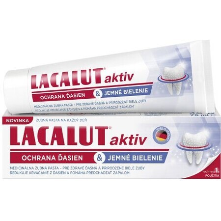 Lacalut aktiv Dentifricio per la protezione delle gengive e lo sbiancamento delicato 75 ml