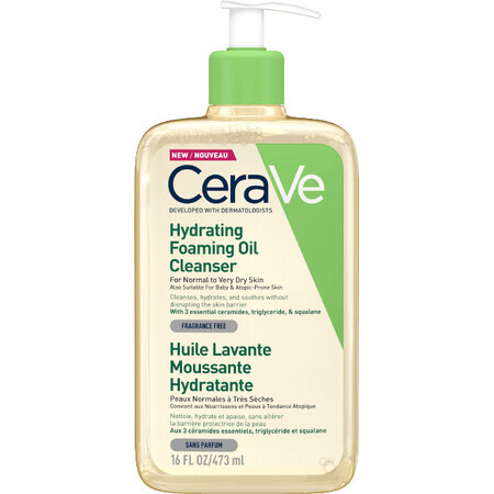 CeraVe Moisturising Cleansing Foaming Oil mit 3 Ceramiden und essentiellen Lipiden 473 ml