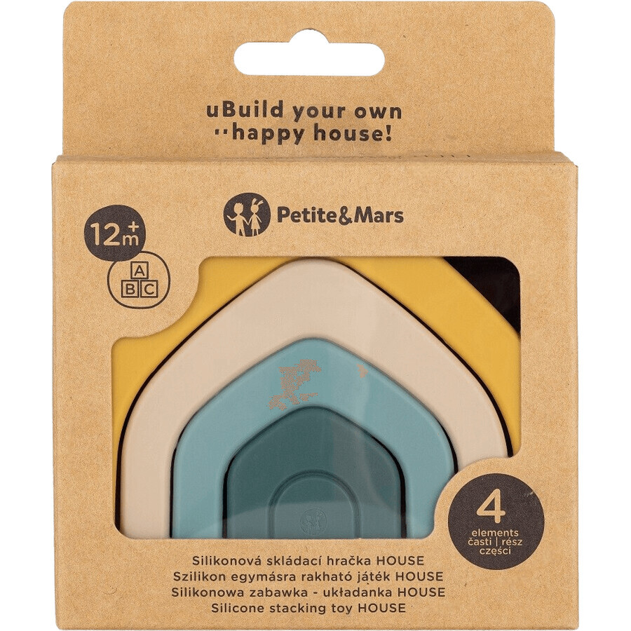 Petite&Mars House Intense Ochre 12m+ Silicone Folding Toy House Intense Ochre 12m+ 4 pieces