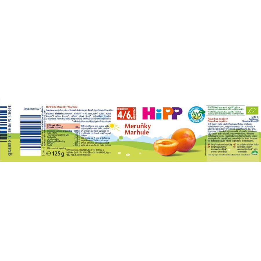 HiPP ORGANIC Albicocca, 125 g