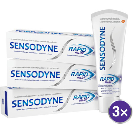 Sensodyne Toothpaste for sensitive teeth Rapid 3 x 75 ml