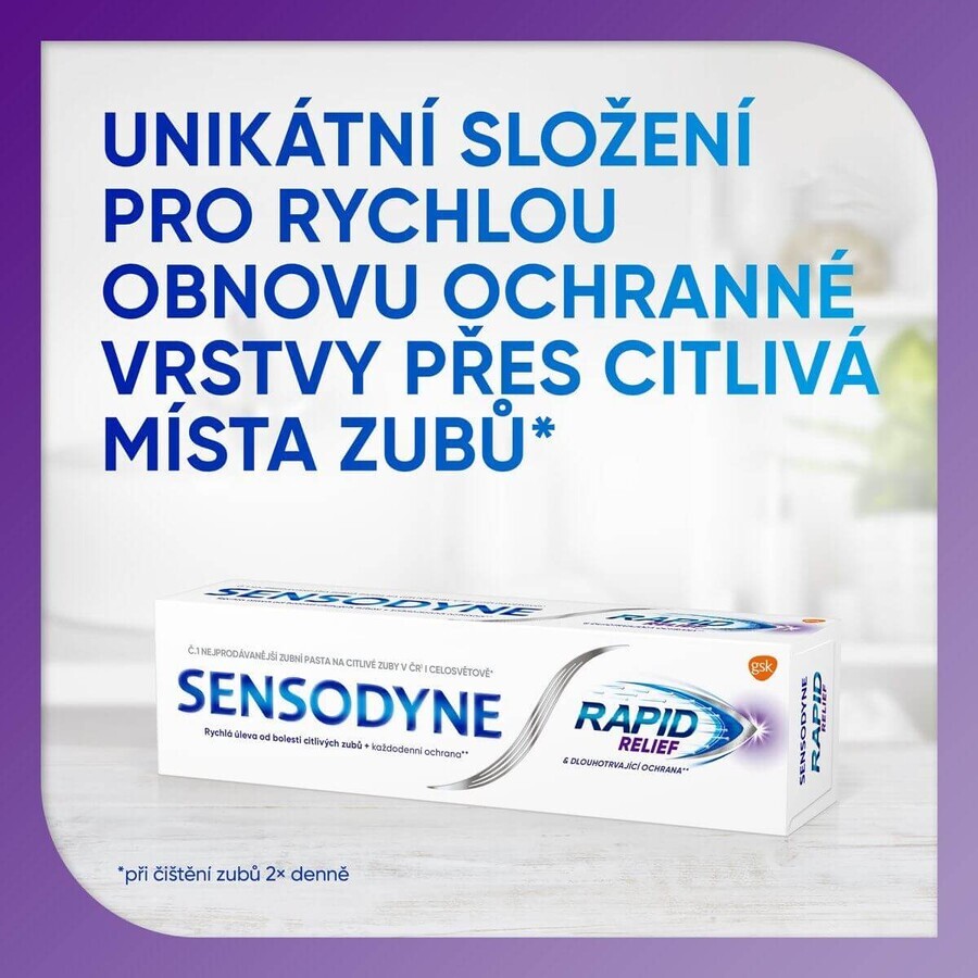 Sensodyne Toothpaste for sensitive teeth Rapid 3 x 75 ml