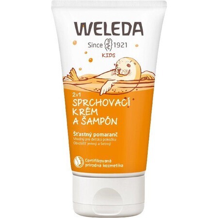 Weleda Cremă de duș și șampon 2în1 Happy Orange 150 ml