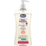 Chicco Baby Moments Sensitive mizellares Shampoo für Haare und Körper mit Spender 94% natürliche Inhaltsstoffe 500 ml