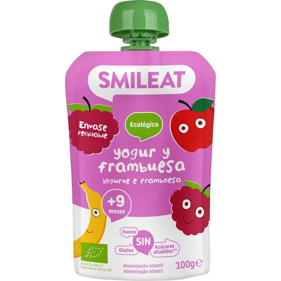 Smileat Bio-Joghurt-Beutel mit Himbeeren 100 g