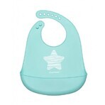 Baby Canpol Baby Lätzchen Silikon Lätzchen mit Tasche Pastell Blau