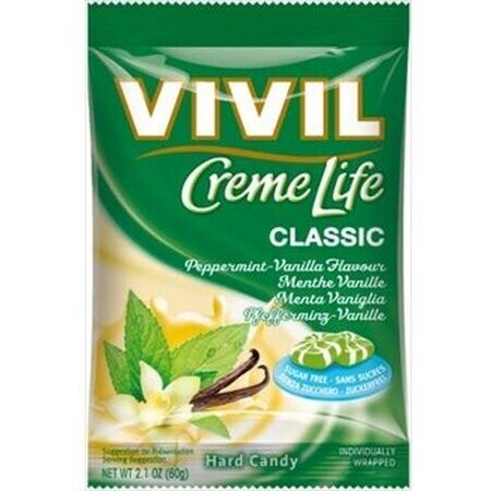 Vivil Bonbons Bonbons Creme Life Classic drops with vanilla and mint cream flavor sugar free 110 g