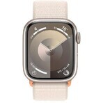 Apple Watch Series 9 GPS 41mm carcasă din aluminiu cu curea sport, lumina stelelor