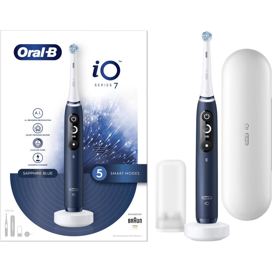 Oral-B EL.ZK iO Series 7 Saffierblauw + houder + reistasje