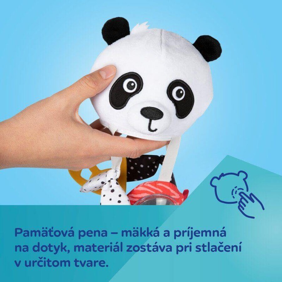 Canpol kids sensory kids hanging travel Panda Panda toy with BabiesBoo clip