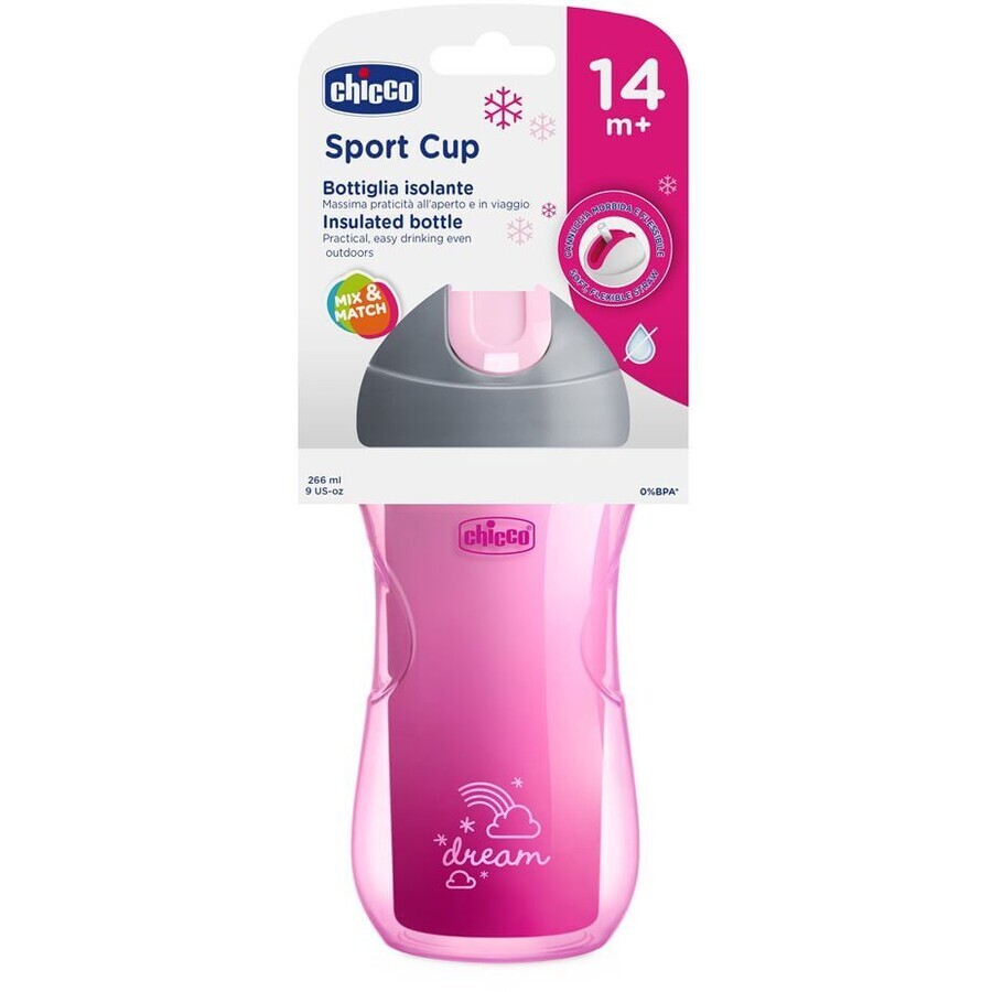 Chicco Sport thermoskan met rietje roze 14m+ 266 ml