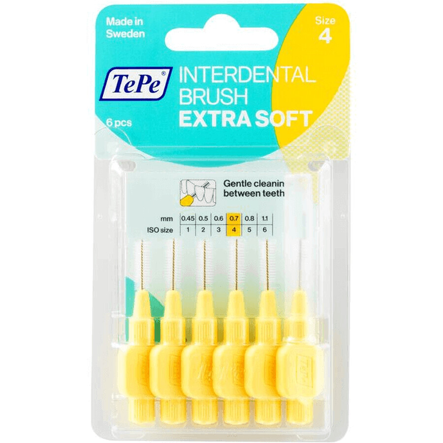 TePe Extra soft interdental brushes 0,7 mm light yellow 6 pcs