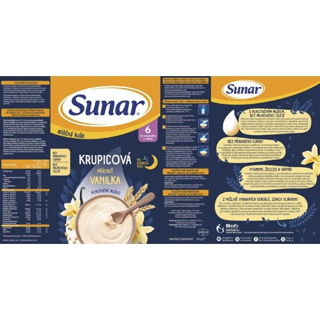 Sunar Milchgrießbrei für eine gute Nacht Vanille 210 g