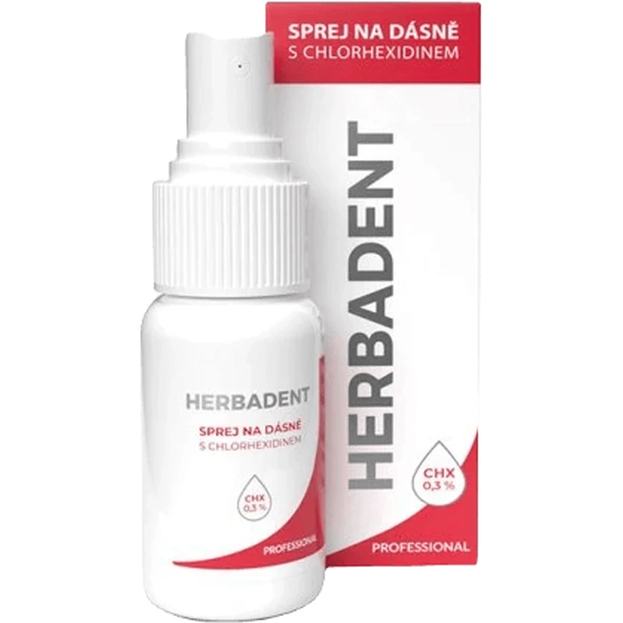 Herbadent professional gum spray avec chlorhexidine 25 ml
