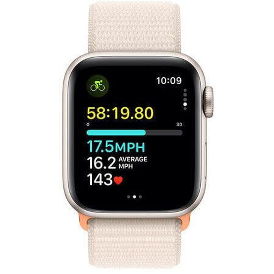 Apple Watch SE GPS 40mm aluminum case with sport loop, Starlight