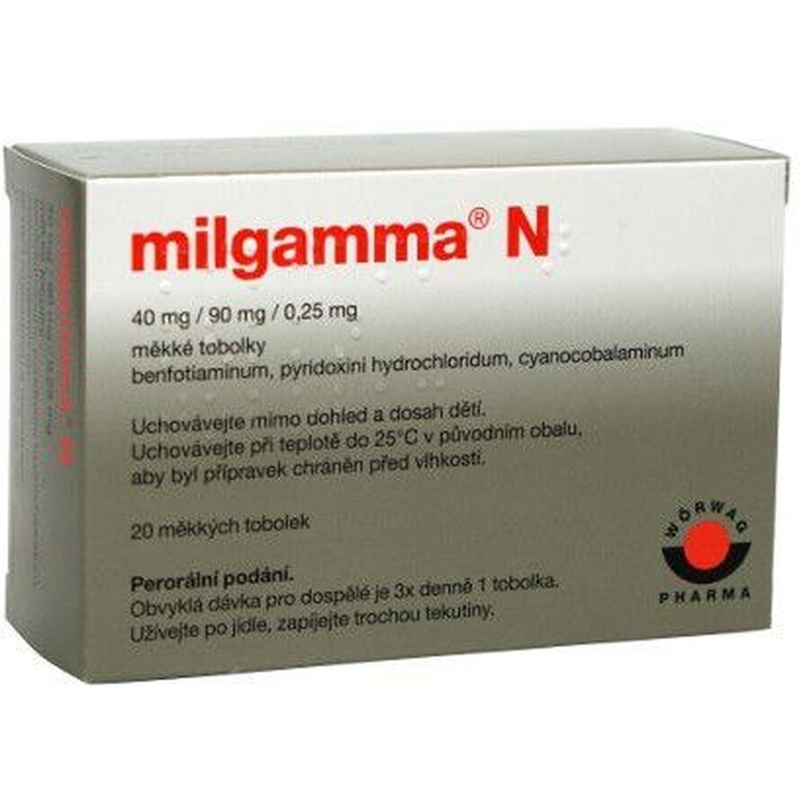 Milgamma N Dreifach-Vitamin-Kombination 20 Kapseln