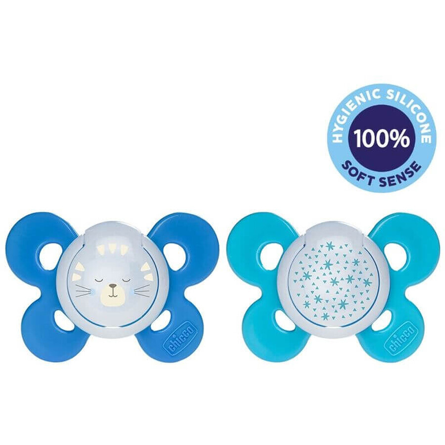 Chupete Chicco Physio Comfort Silicona Chupete Nocturno Niño Gato/Estrella, 16-36m+ 2 pcs