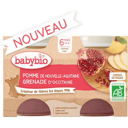 Babybio Apples with pomegranate 2 x 130 g