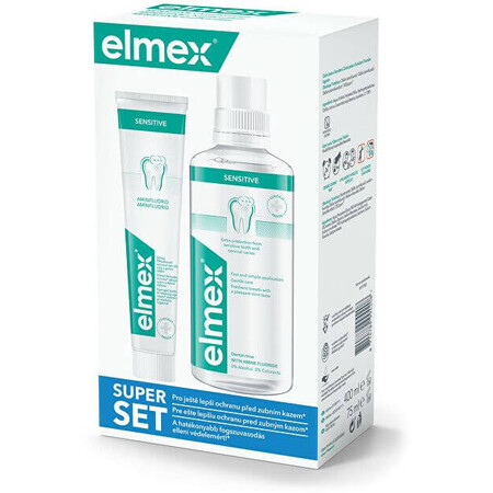 Elmex Sensitive mouthwash 400ml + toothpaste 75ml