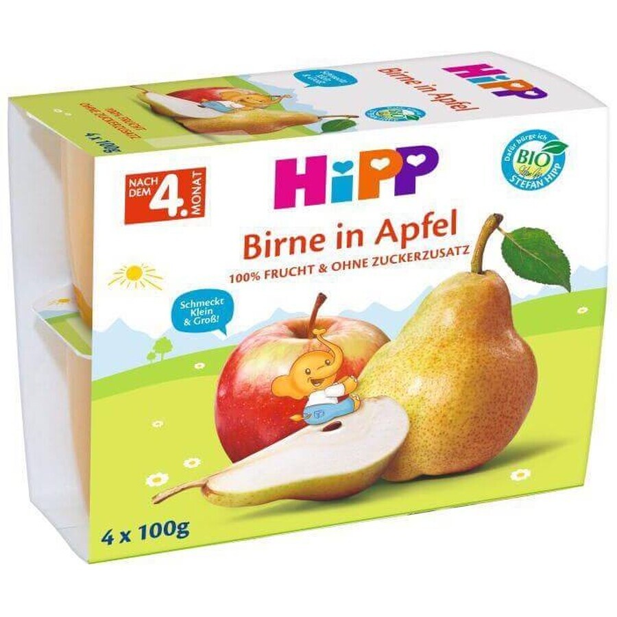 HiPP Mele biologiche con pere 4 x 100 g