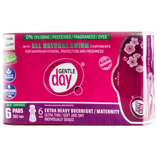 Gentle Day Pads postpartum extra saugfähig, 1 x 6 Stück