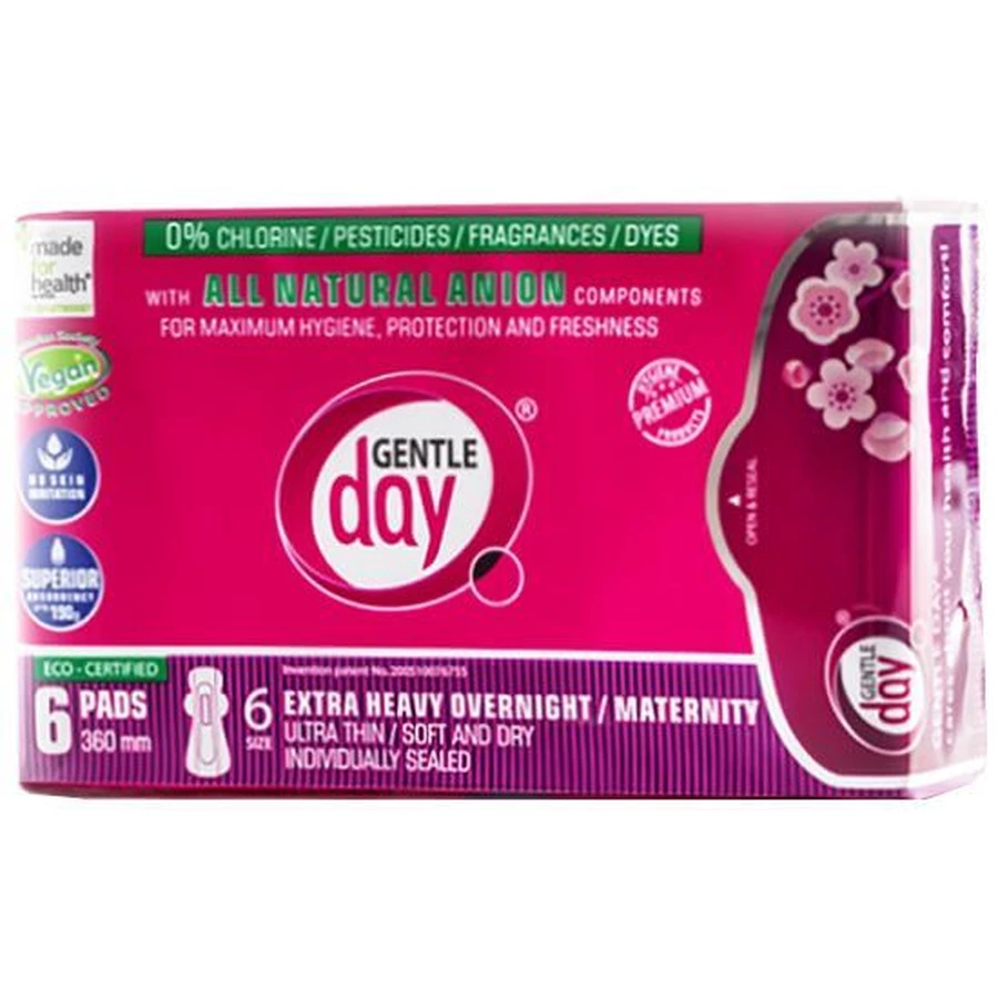 Gentle Day Pads postpartum extra saugfähig, 1 x 6 Stück