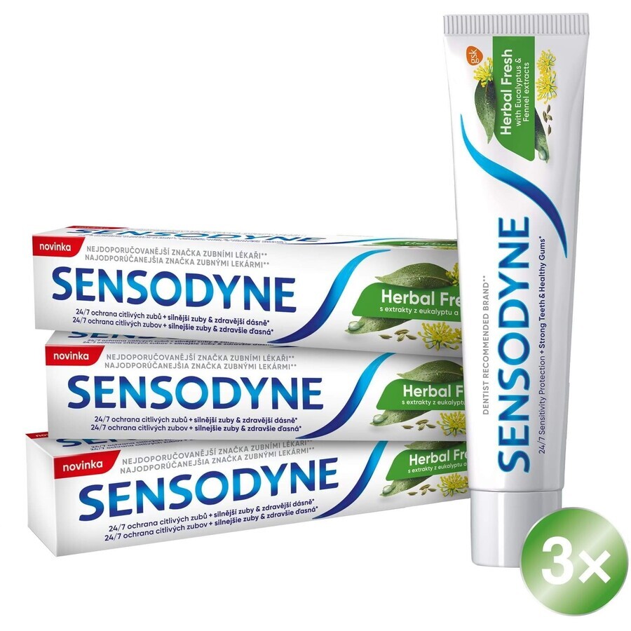 Sensodyne Herbal Fresh Toothpaste 3 x 75 ml