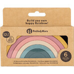 Petite&Mars Giocattolo pieghevole in silicone Rainbow Intense Ochre 12m+ 6 pz.