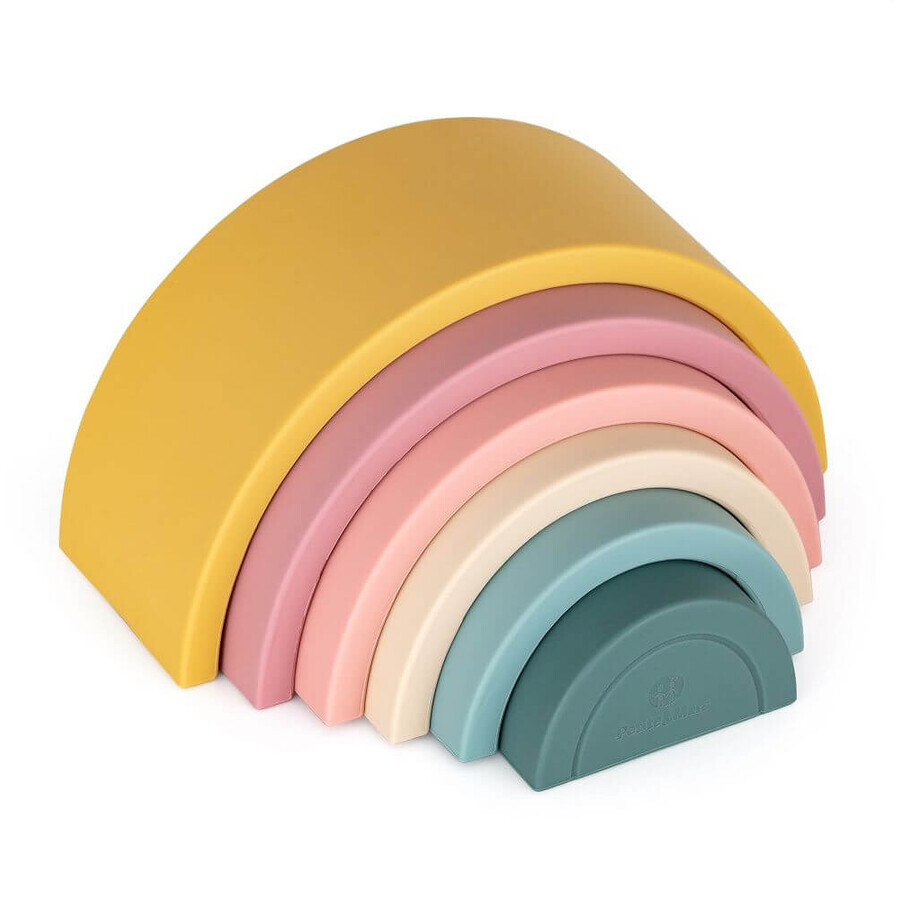 Petite&Mars Giocattolo pieghevole in silicone Rainbow Intense Ochre 12m+ 6 pz.