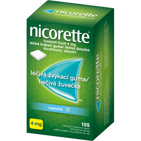 Nicorette Icemint Kaugummi 4mg medizinischer Kaugummi 105 Stück