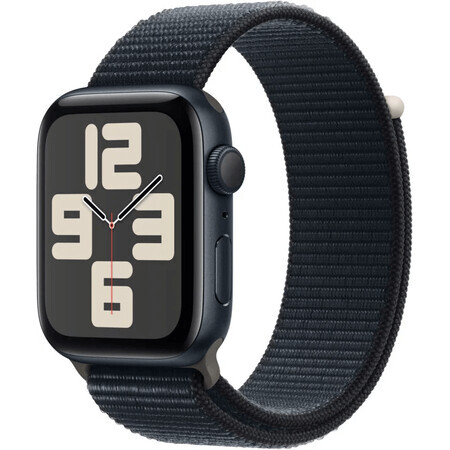 Apple Watch SE GPS 44 mm aluminium behuizing met sportlus, Midnight