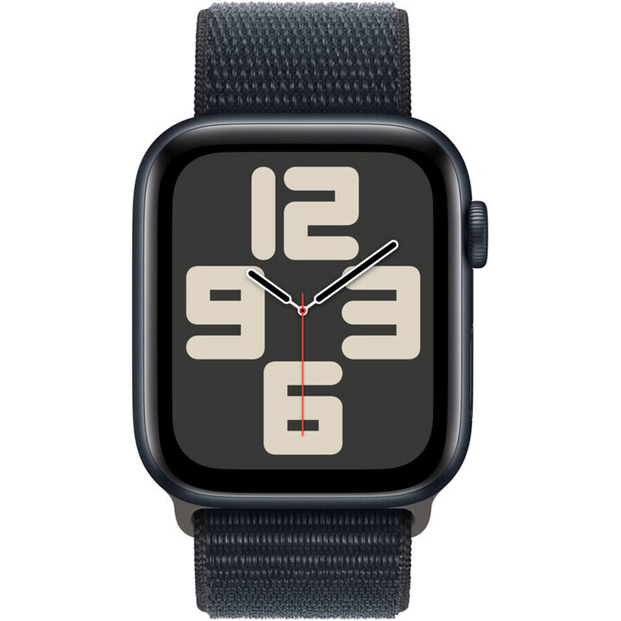 Apple Watch SE GPS 44 mm aluminium behuizing met sportlus, Midnight