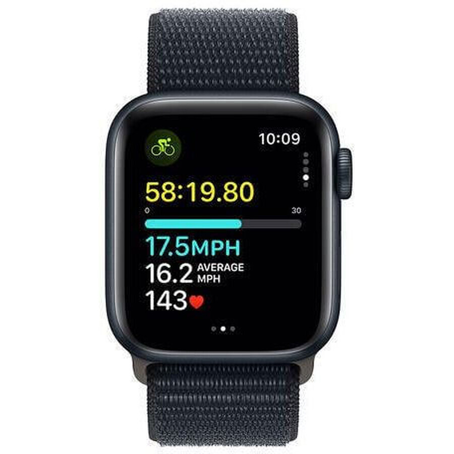 Apple Watch SE GPS 44 mm aluminium behuizing met sportlus, Midnight