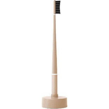 Spazzolino da denti in piuma con supporto, beige medio