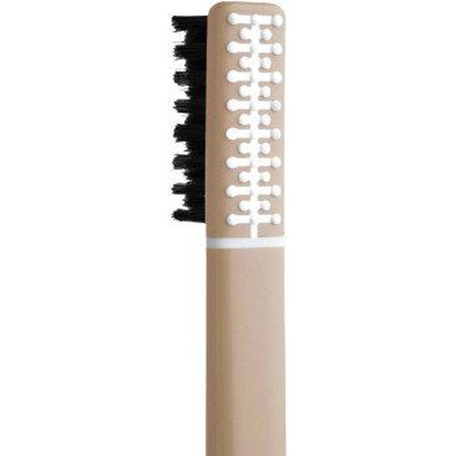 Spazzolino da denti in piuma con supporto, beige medio