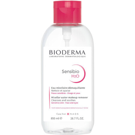 Bioderma Sensibio H2O eau micellaire pour peaux sensibles pompe 850 ml