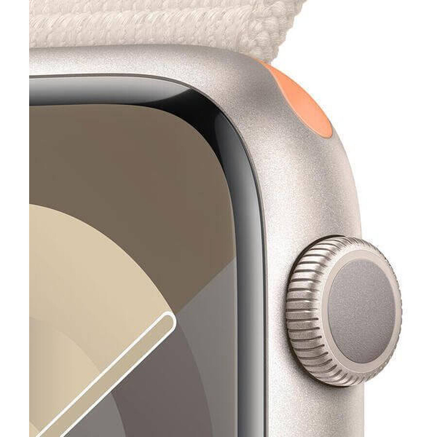 Apple Watch Series 9 GPS 45mm Aluminiumgehäuse mit Sportarmband, Starlight