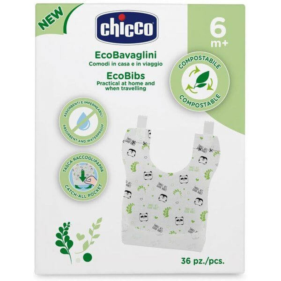 Chicco Composteerbare wegwerp slabbetjes 36 stuks