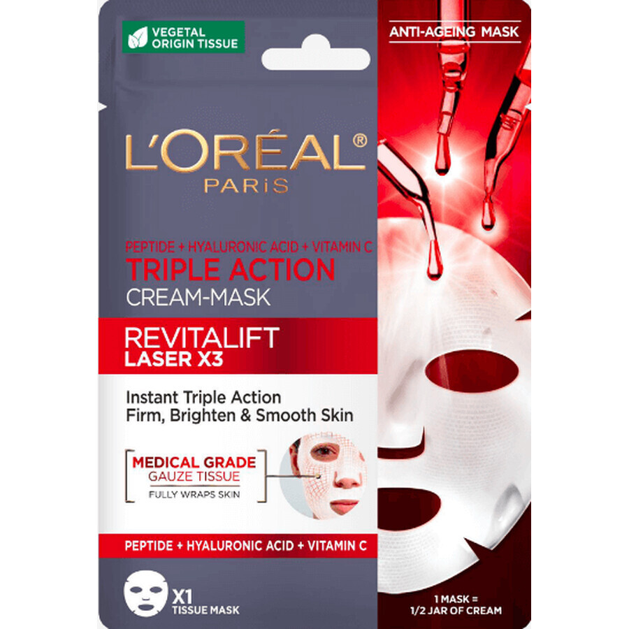 L'Oréal Paris Revitalift Laser X3 Dreifachwirkung Dreifachwirkung Anti-Aging Gesichtsmaske 28 g