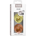 BIBS Colour natural rubber soothers, size 2, Blush nighttime/Vanilla nighttime 2 pcs