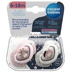 Canpol Babys BONJOUR PARIS symmetrische Silikon Schnuller Set rosa 6-18m 2 Stück