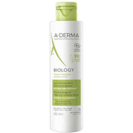 A-Derma BIOLOGY Leche dermatológica limpiadora hidratante 200 ml